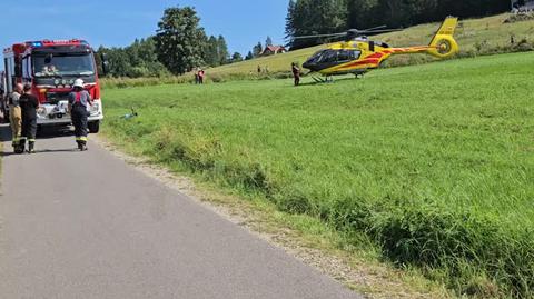 Wypadek na ścieżce rowerowej w Czorsztynie