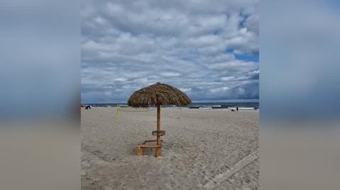 Trąba wodna na wysokości Dębek, plaża wejście 19