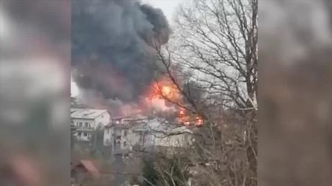 Pożar hali sportowej w Białymstoku