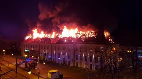 Pożar galerii w Ełku