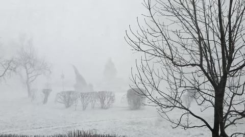 Burza śnieżna w Opolu