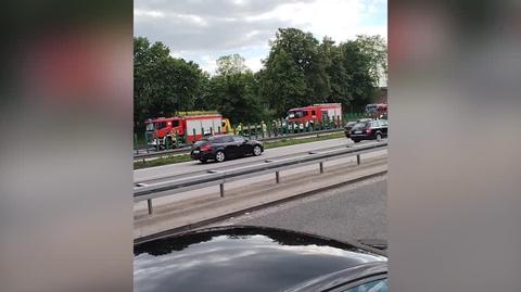 Wypadek pod miejscowością Kąty Wrocławskie 