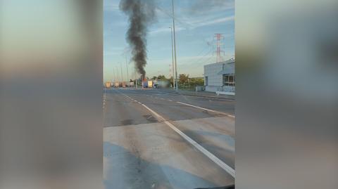 Pożar samochodu na A2