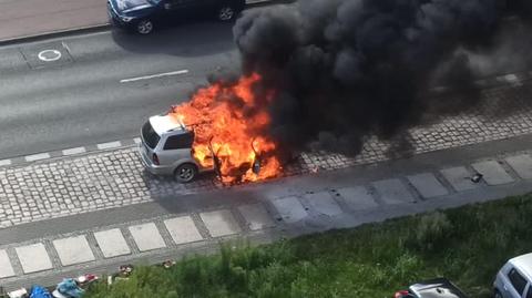 Pożar samochodu w Świnoujściu 