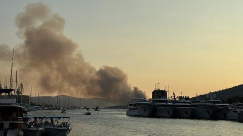 Pożar w okolicy Trogiru w Chorwacji