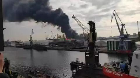 Gdynia, pożar na terminalu zbożowym