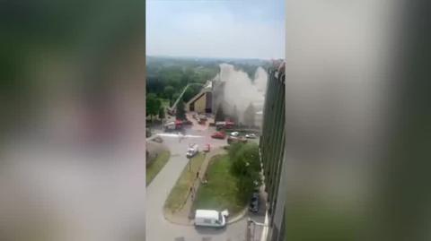 Pożar kościoła. Sosnowiec ul. Bohaterów Monte Cassino