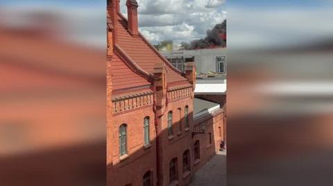 Pożar komendy straży pożarnej w Toruniu