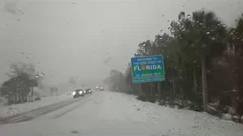 Śnieg mieście Pensacola, północna część Florydy