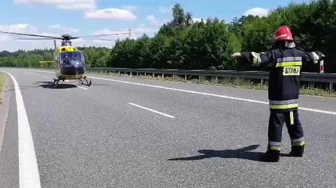 Rannego motocyklistę zabrało LPR