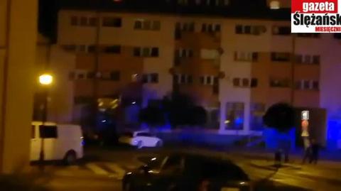 Pożar bloku mieszkalnego w Rynku w Sobótce