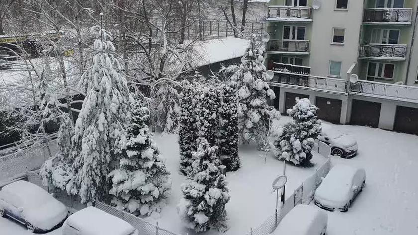 Warszawa Wawer - opady śniegu