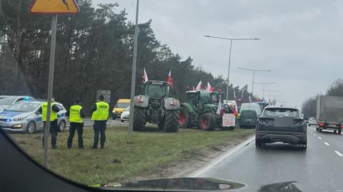 Blokada rolników na wjeździe do Warszawy 