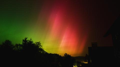 Zorza polarna z maja, Międzylesie (Dolnośląskie)