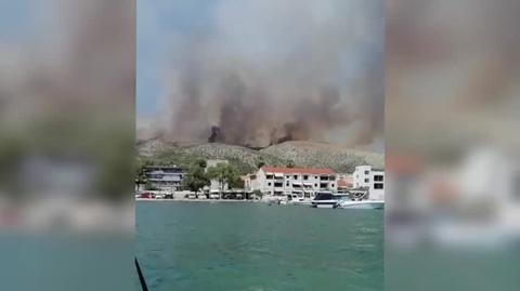 Pożar obok Trogiru w Chorwacji