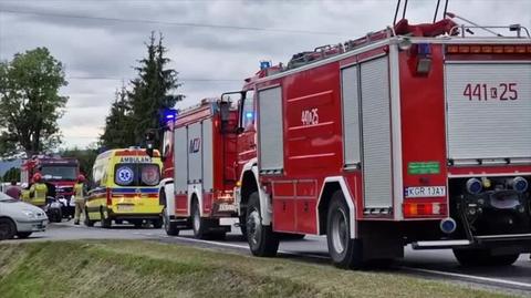 Zderzenie karetki pogotowia na drodze krajowej k