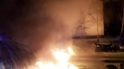 Pożar aut w Olsztynie