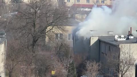 Pożar budynku mieszkalnego przy ulicy Wrońskiej  5B w Lublinie