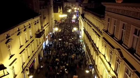 Ujęcie z drona protest Bydgoszcz