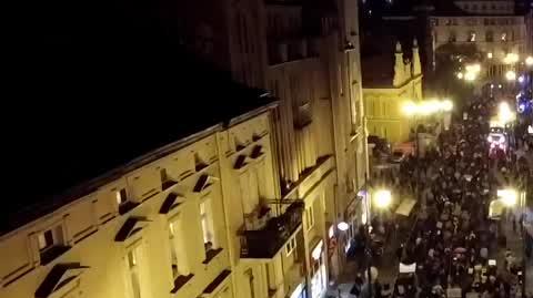 Ujęcie z drona protest Bydgoszcz