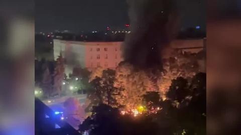 Nocny pożar miasteczka namiotowego pod Sejmem
