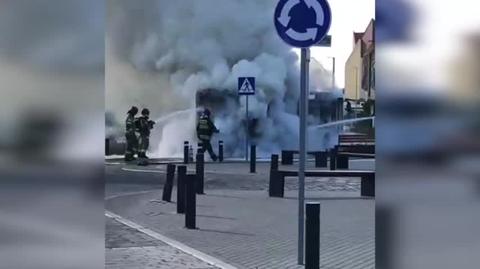 Pożar autobusu w Szczecinie na pętli Gumieńce