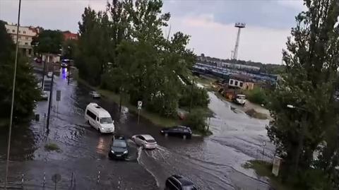 Gradobicie i ulewa w Opolu