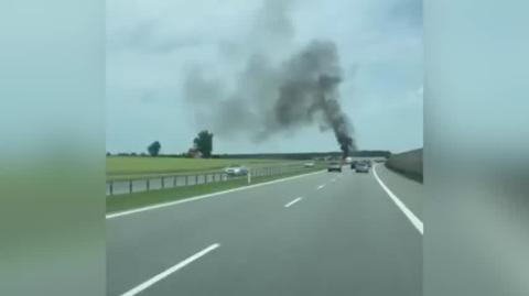 Pożar samochodu na A1