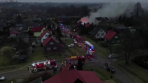 Pożar drewnianego domu w Brzeszczach