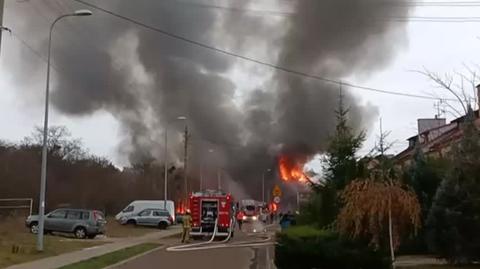 Pożar hali w Białymstoku