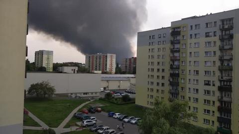 Pożar składowiska odpadów w Sosnowcu