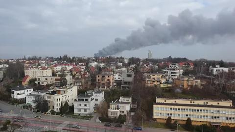 Pożar w Gdyni widok ze Wzgórza Św