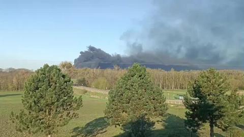 Pożar składowiska odpadów w Koninie